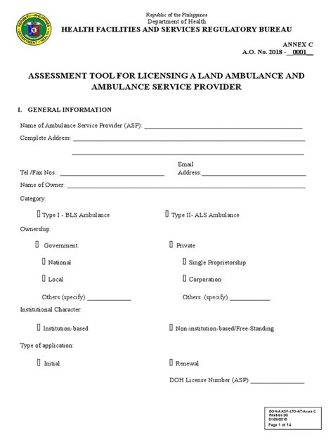 ambulance licensing doh|Assessment Tool for Ambulance and Ambulance Service Provider.